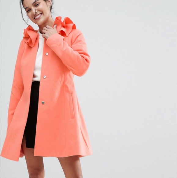 ASOS RUFFLE COAT - Picture 3 of 5